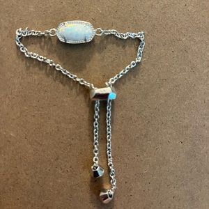 Kendra Scott Elaina Silver Adjustable Chain Bracelet in White